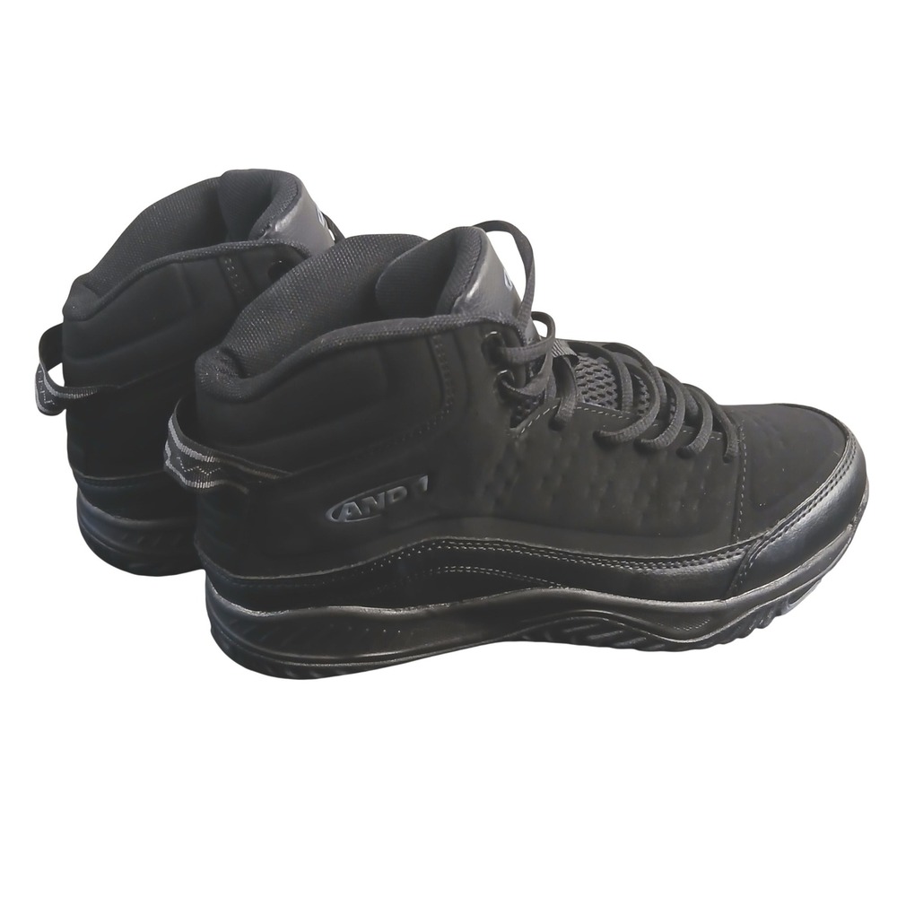 AND1 Pulse 2.0 Mens Basketball Shoes Black Mid Top Sneakers AD90080MBB Size 9